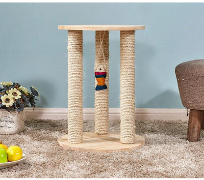 Sisal Condo Climbing Frame Cat Grabbing Board Solid Wood Tree Platform Nest Toys Cat Supplies