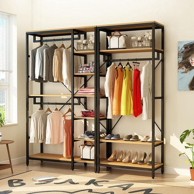 🔥🔥【Ready Stock】Bedroom Locker Cloakroom Double-decker Hanger Simple Style Home Open Floor-to-be