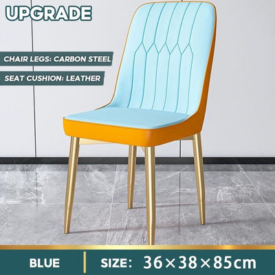 Nordic Flannel Dining Chair Living Room Leisure Chair Home Gold Leg Dining Chair Modern Hotel Chair