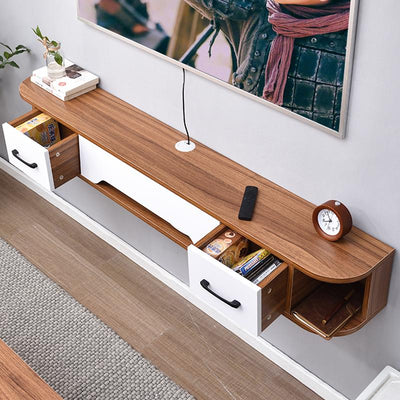 Cabinet Narrow Tv Solid Wall-mounted Wood Simple Modern Hanging Wall Bedroom Small Apartment Nordic