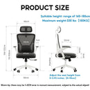 LeShu Mesh Office Chair Lifting High-back 150-185cm Thicken Latex Computer Chair