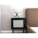 Solid Wood Side Table Japanese-style Bedside Table Rattan Side Cabinet Bedroom And Living Room Star