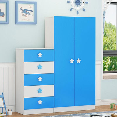 Simple Children's Wardrobe Baby Storage Combination Cabinet Girl Bedroom Wooden Wardrobe Baby