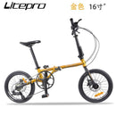 Litepro 9-speed Foldable Bicycle 16inch Adult Folding Bike With Variable Speed Road Bike Cycling