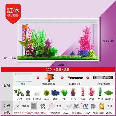 RUNPET Fish Tank Self Cleaning with Cabinet / Aquarium Light 60/80/100/120CM