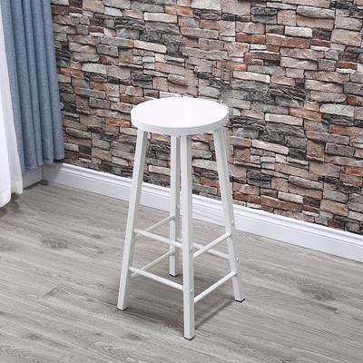 High Chair Bar Stool Minimalist Fashion Creative Steel Wood Thickened Dining Chair（70cm）