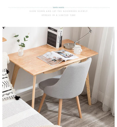 Nordic Dining Home Simple Backrest Stool Solid Wood Desk Makeup Girls' Cute Bedroom Writing Chair