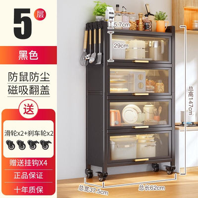 (EIYI) Metal Kitchen Cabinet With Wheels Multi-layer Storage Cabinet Multifunctional Kitchen Storage