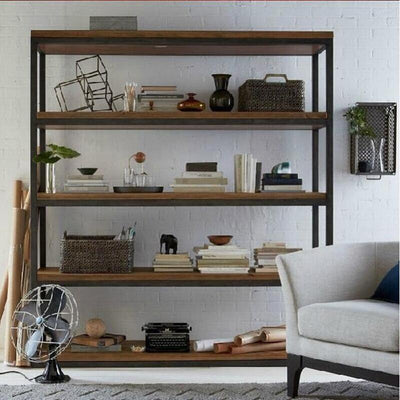 Excellent Elements American Solid Wood Industrial Style Floor Iron Partition Loft Display Cabinet