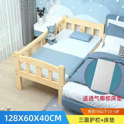 Solid Wood Baby Bed Baby Cot Boy Single Bed Girl Princess Bedside Bed Widened Small Bed With Rails