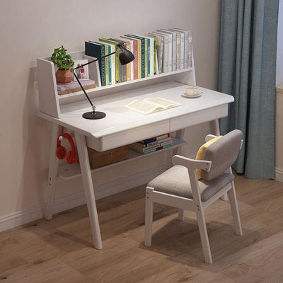 Nordic solid wood desks, study desks and bookshelves in one combination