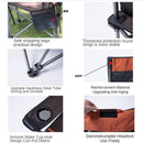 WONZOM Outdoor Foldable Chair Casual Portable Field Camping Chair Arm Chair Recliner Lounge Chair