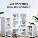 YIPET Solid Wood Cat Nest Household Cat Cage Super Large Luxury Pet Villa Cabinet