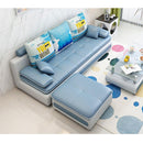 L-shaped 3-4 Seat Sofa With Footrest Living Room Economical Sofa Bed Combo Set Removable And