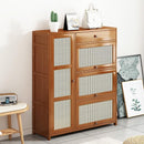 Rattan solid wood Shoe cabinet breathable large capacity deodorant rattan weaving porch cabinet