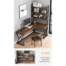 Solid Wood Corner Table Bookshelf Combination L-shaped Desk Home Corner Computer Desk