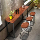 Bar table wrought iron household simple wall water bar table and chair solid wood long high table