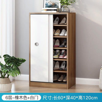 Shoe Rack Home Entrance Simple Modern High Vertical Sliding Door Shoe Rack Balcony Storage Solid