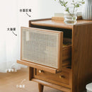 GC Rattan Bedside Table Modern Simple Bedside Cabinet Nordic Solid Wood Integrated Small Bedroom