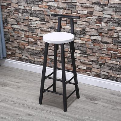 High Chair Bar Stool Minimalist Fashion Creative Steel Wood Thickened Dining Chair（70cm）