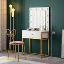 Golden Steel and Wood Dressing Table, Simple Make-up, Modern Movie Studio, School Color Make-up