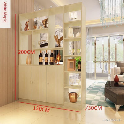 Solid Wood Storage Cabinet Hall Entrance Door Screen bookshelf Partition Space Saver Display Rack