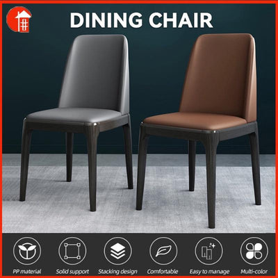 Nordic modern dining chair fashion waterproof dressing chair modern back chair PU leather dining