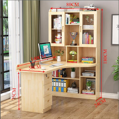 IN STOCK Solid Wood Bookshelf Combination Corner Children's Learning Home Student Computer Desktop