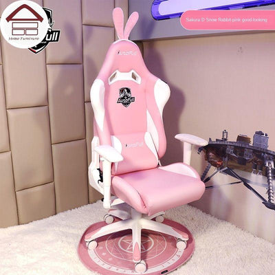 Electric Pink Autofull Rabbit Proud Snow Wind Girls' Computer Home Anchor Live Game Chair