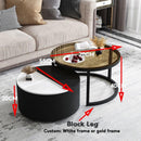 SENBIJU Small Coffee Table Nordic Side Table Round coffee table With Roller