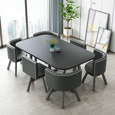 Nordic 1 Table And 6 Chairs Marble Dining Table Combination Home/ Small Apartment Office Conference