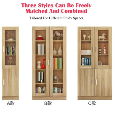 Simple Bookcase Combination Bookshelf Office Wooden Filing Cabinet