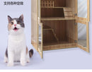 Cage Villa Luxury Home Apartment Double-deck Large Size with Toilet House Glass Cat Cabinet Solid