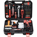 Kafwell 109 piece lithium electric drill pistol drill toolbox electric screwdriver tool set