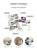 Computer Desktop Home Desk Bookshelf Combination Office Bedroom Writing Student Modern Simple