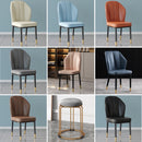 DF Leather Dining Chair Waterproof Nordic Chair With Gold Legs Wear-resistant Iron Stool Backrest