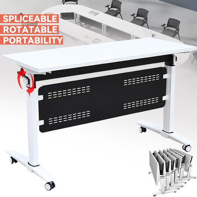 (MUWU) Folding Conference Table Training Table Movable Splicing Office Table Mechanism Conference