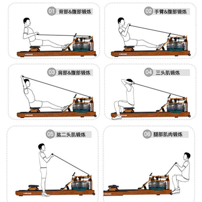 HEAD Hyde intelligent household water resistance rowing machine card house commercial slimming