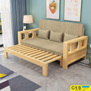 Solid Wood Sofa Bed Multifunctional Sofa Bed Simple Retractable Bed