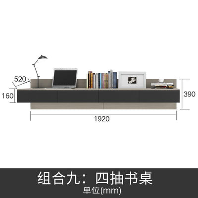 Desk Bookshelf Combination Nordic Simple Modern Small-family Computer Table and Study Table-top Desk