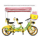 Aoweite 24 Inch Townhouse Four-seater Bicycle Double Row Steering Wheel Four-wheel Sightseeing Car