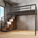 New Iron Single Apartment Small-family Loft Pavilion Bed Simple Save Space Multi-functional Single