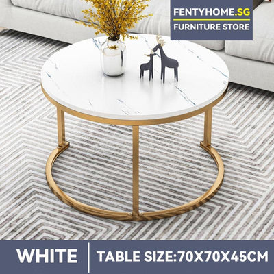 2 In 1 Nordic Coffee Table Modern Light Luxury Round Side Table Set Living Room Sofa Tea Table