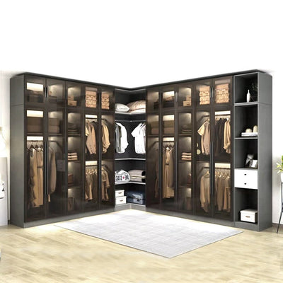 PINA Luxury Wardrobe Home Bedroom Nordic Light Luxury Modern Simple Economical Glass Cloakroom