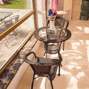 Mingran furniture rattan chair three piece set balcony small table chair tea table chair combination