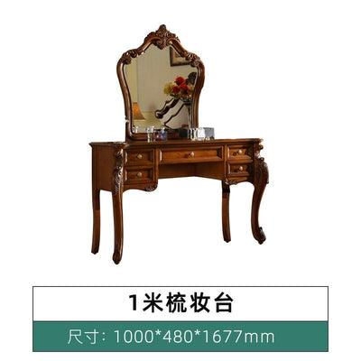 【Ready Stock】American Country Dressing Table Solid Wood Dressing Table with Mirror Bedroom Light