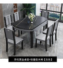 Rock plate dining table light luxury household folding solid wood dining table and chair combination