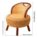 Rattan-made Low Balcony Bench Sofa Straw-made Household Seat Pier Small Round Stool Tatami Chair