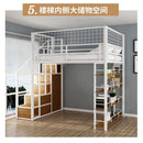 Wrought Iron Loft Bed Elevated Bed Space-saving Home Iron Frame Bed