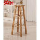 Solid Wood High Chair Fashion Home Chair Baby Booster Seat Creative Small Round Stool with Footrest